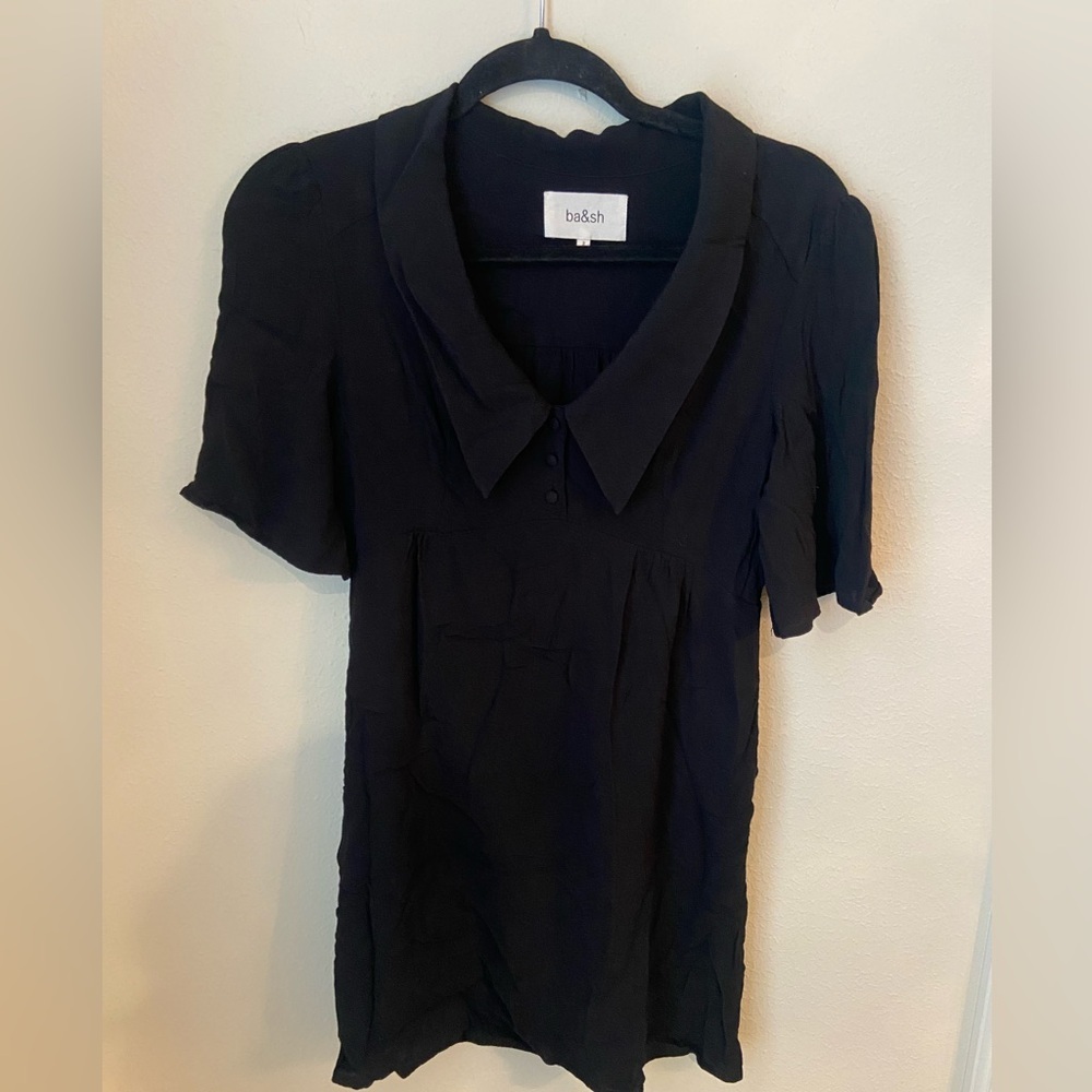 Ba&sh Peyton Black Collared Mini Dress - Picture 4 of 7